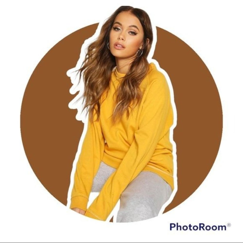 Boohoo Oversized Boyfriend Sweatshirt Mustard